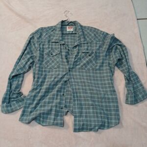 Levi's Blue Plaid Button-Up Shirt